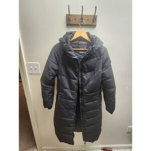 Noize Womens Black‎ Puffer Hooded Long Winter Coat Jacket Size S